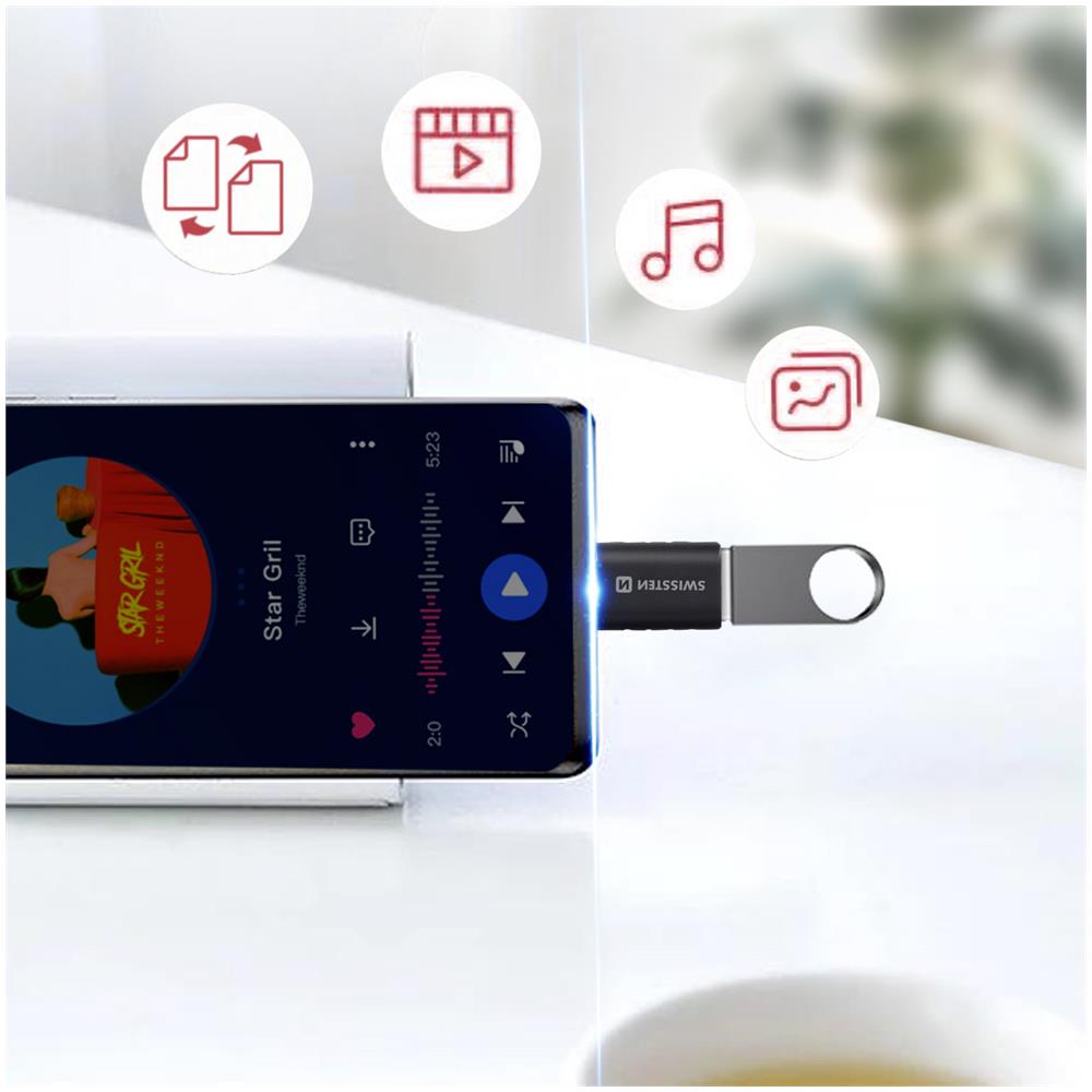 Adattatore Otg Da Usb-c A Usb Femmina Trasferimento Dati E Ricarica Swissten - Foto 2