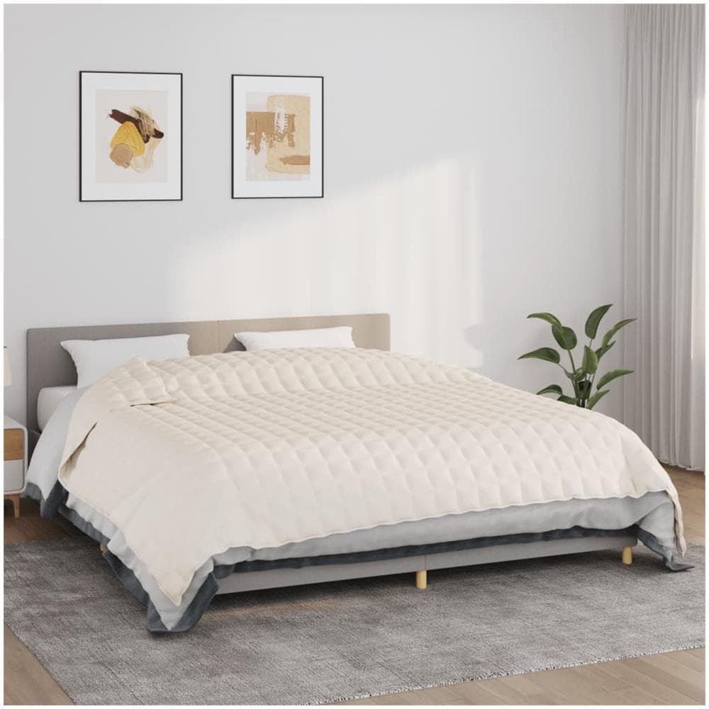 Coperta Ponderata Crema Chiaro 220x260 cm 11 kg Tessuto - Foto 1