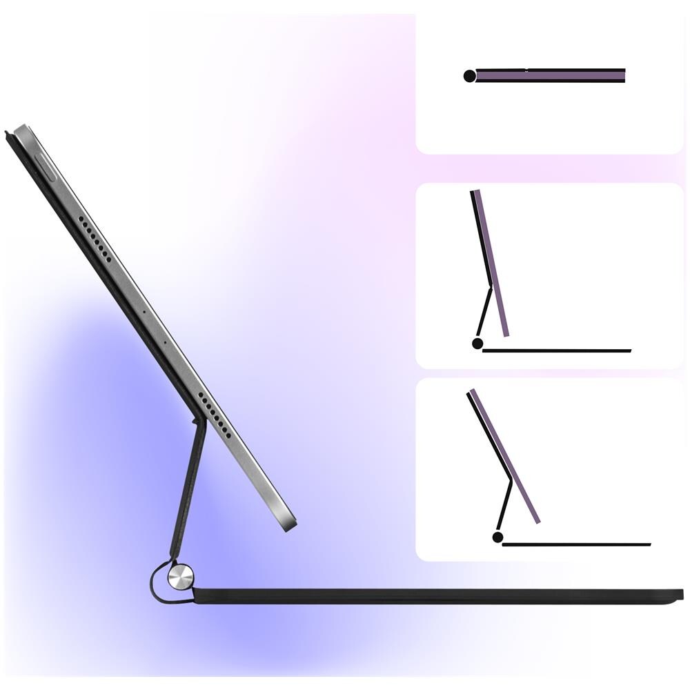 Custodia Con Tastiera Qwerty Bluetooth Per Ipad Pro 12.9, Fissaggio Magnetico - Foto 5