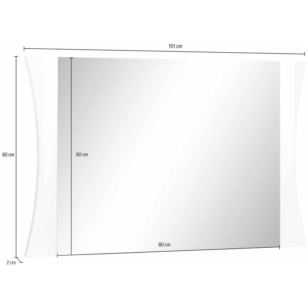 Specchio Diego, Specchio Da Bagno, 100% Made In Italy, Cm 110x2h60, Bianco Lucido - Foto 3