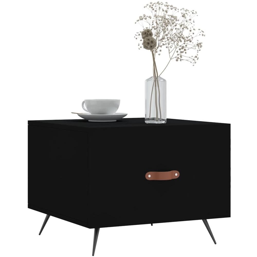 Tavolino Da Salotto Nero 50x50x40 Cm In Legno Multistrato - Foto 3
