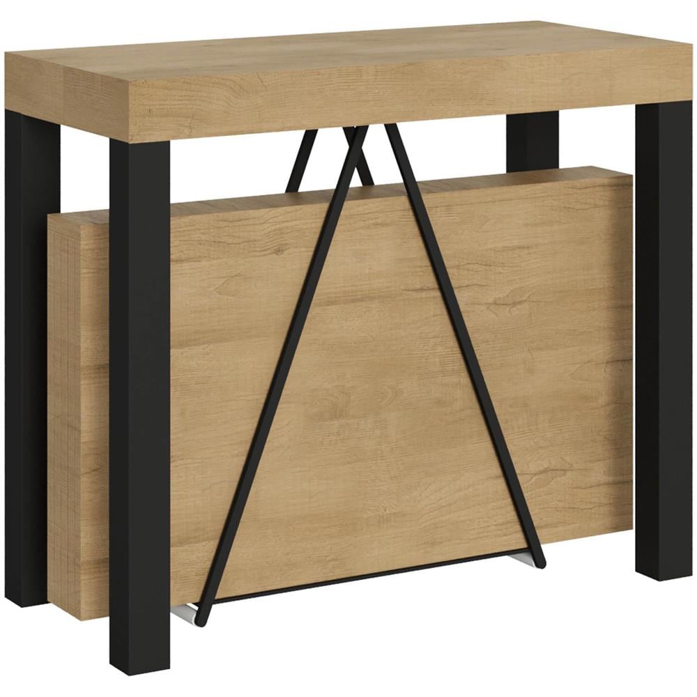 Consolle allungabile 90x40/300 cm Tiris quercia natura telaio antracite - Foto 1