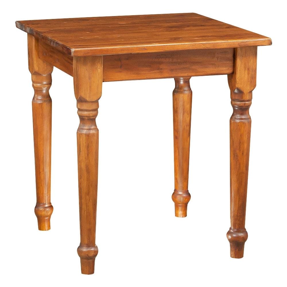 Tavolo Country In Legno Massello Di Tiglio Finitura Noce 70x70x78 Cm - Foto 2