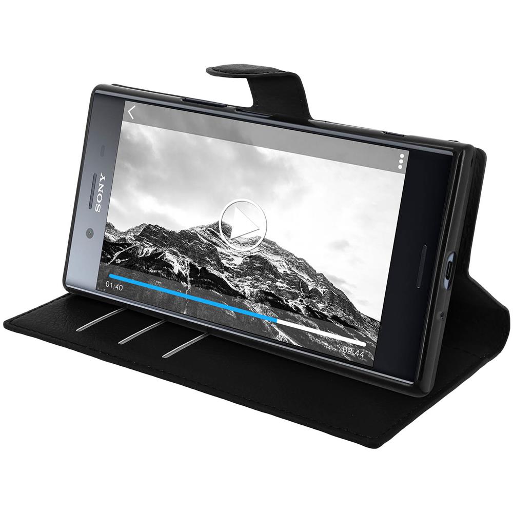 Custodia Portafoglio Con Funzione Supporto Per Sony Xperia Xz Premium - Nera - Foto 7