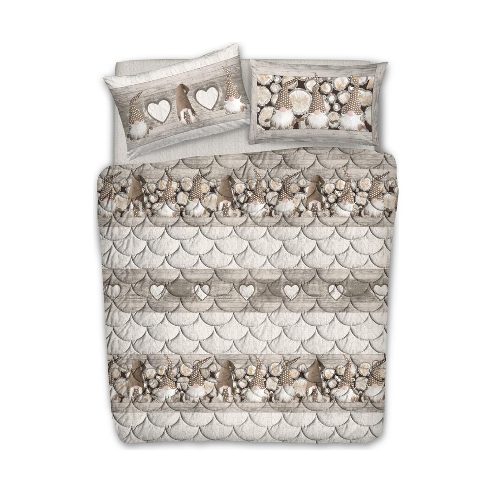 Trapunta Invernale Linea Pensieri Delicati Disegno Gnomi Colore Beige Matrimoniale Beige - Foto 1