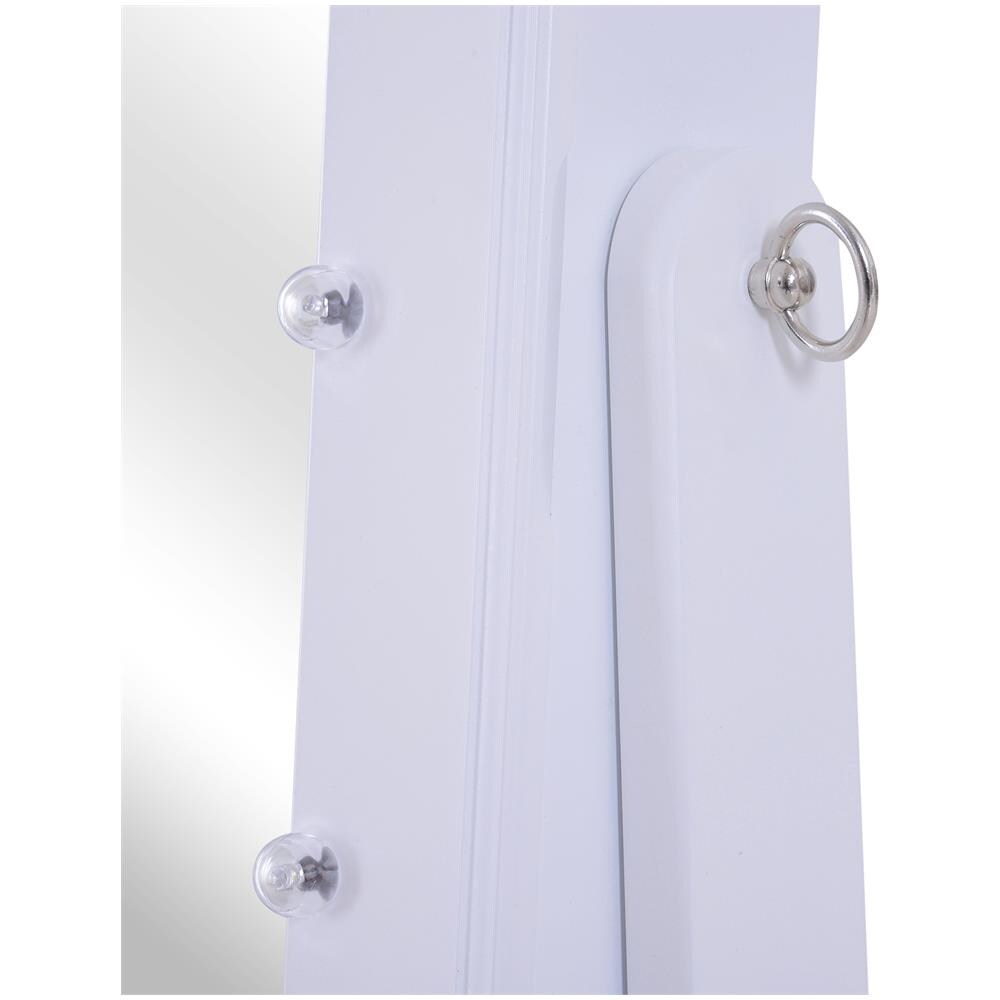 Armadio Portagioie A Specchio Con 20 Luci Led Bianco 40x37x146 Cm - Foto 2