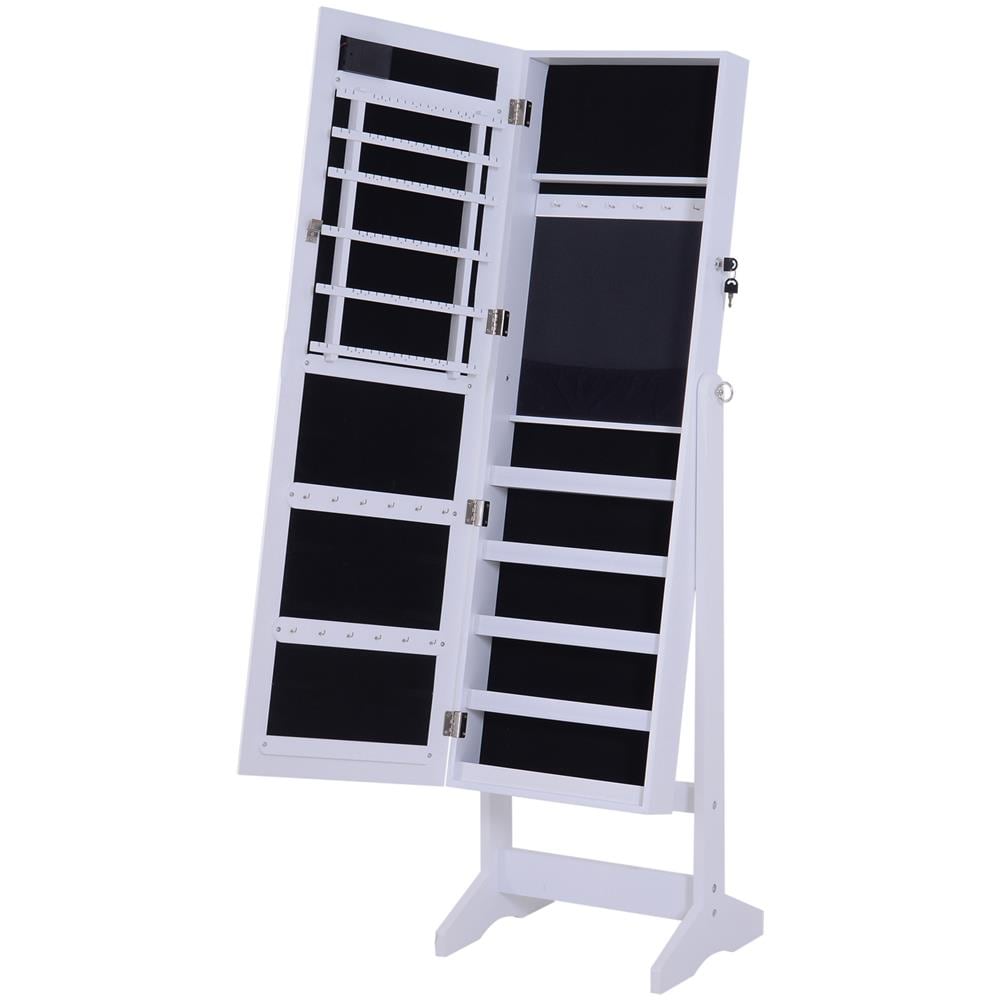 Armadio Portagioie A Specchio Con 20 Luci Led Bianco 40x37x146 Cm - Foto 1