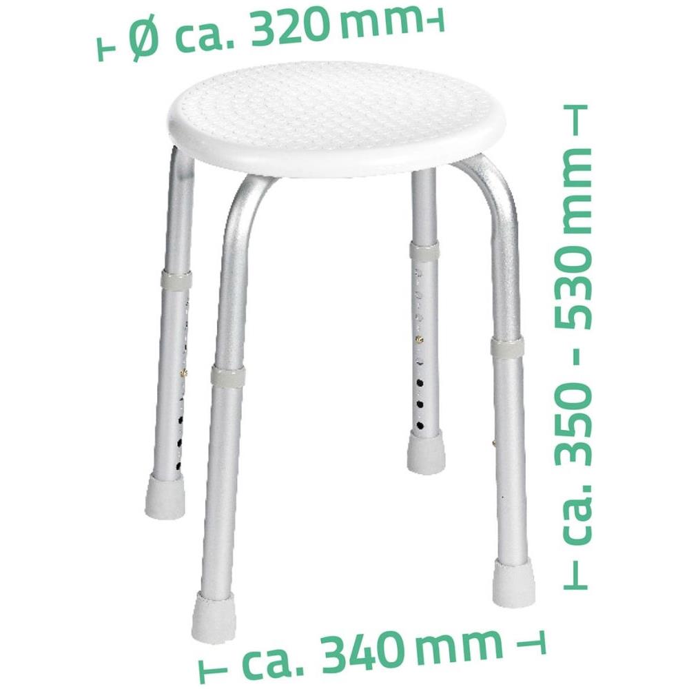 Sgabello polipropilene bianco da bagno con portata 80 kg e piedini antiscivolo | Leroy Merlin