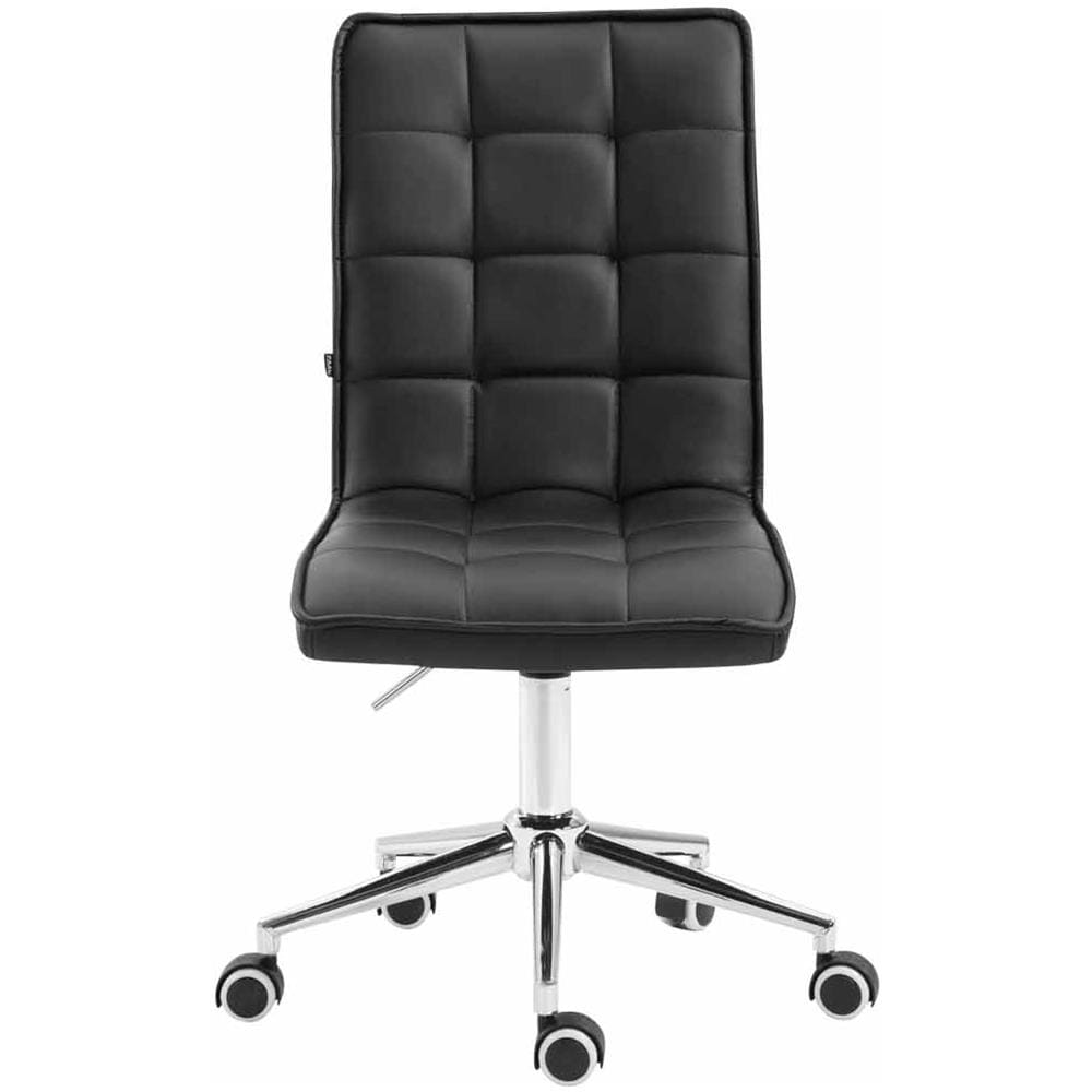 Sgabello da Lavoro Peking V2 in Similpelle - Sgabello Ufficio Imbottito - Sedia Studio da Scrivania Regolabile e con Ruote Nero - Foto 2