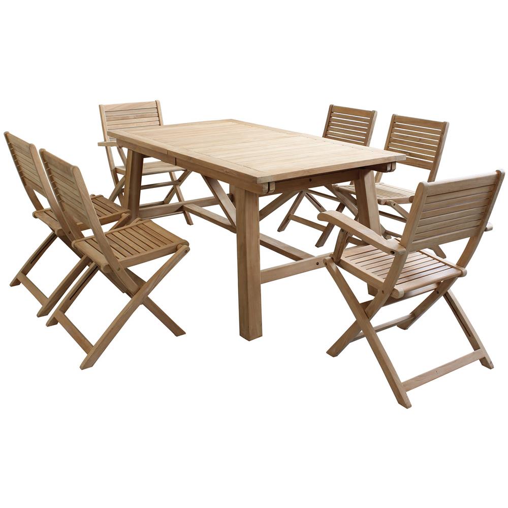 Orator - Set Tavolo In Teak Cm 160/240 X 90 X 77 H Con 4 Sedie E 2 Poltrone Orator - Foto 1
