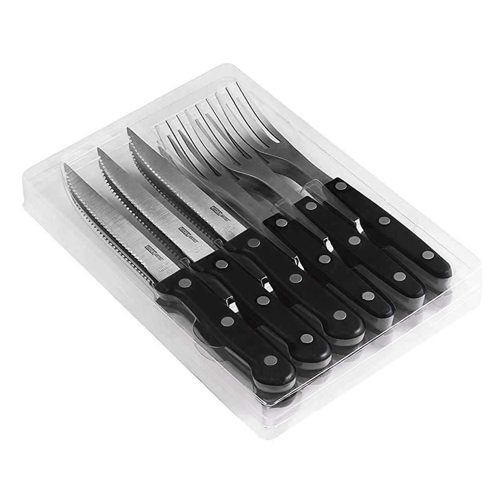 Set De 12 Couverts À Steak Noirs Mec113n - Foto 1