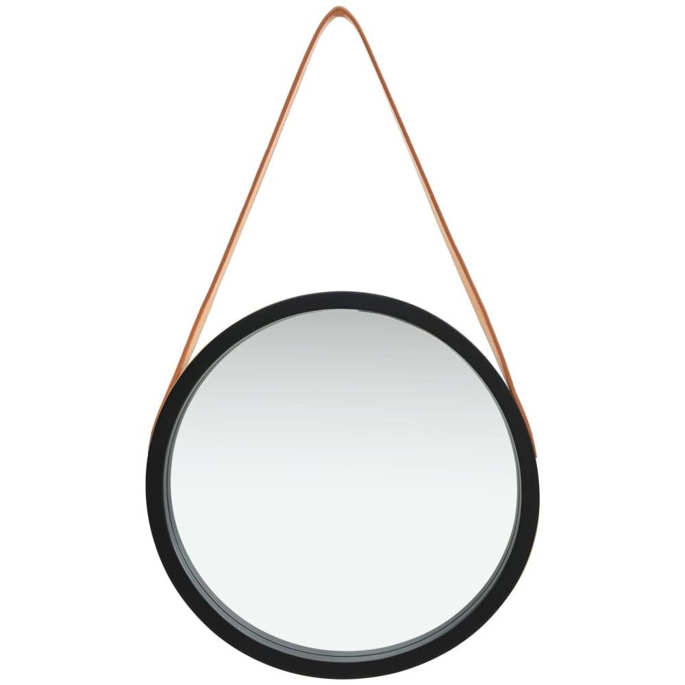 Specchio Da Parete Con Cinghia 40 Cm Nero - Foto 2