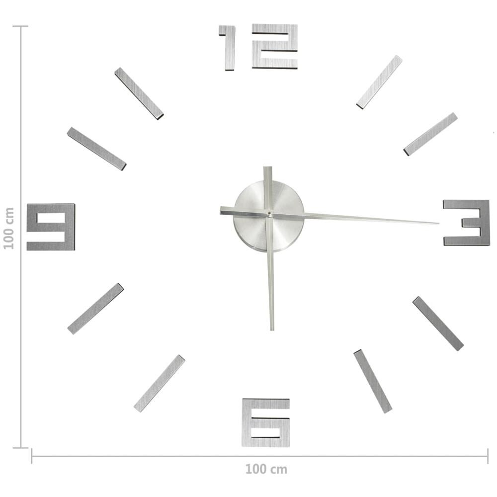 Orologio da Parete 3D Design Moderno Argento 100 cm XXL - Foto 4