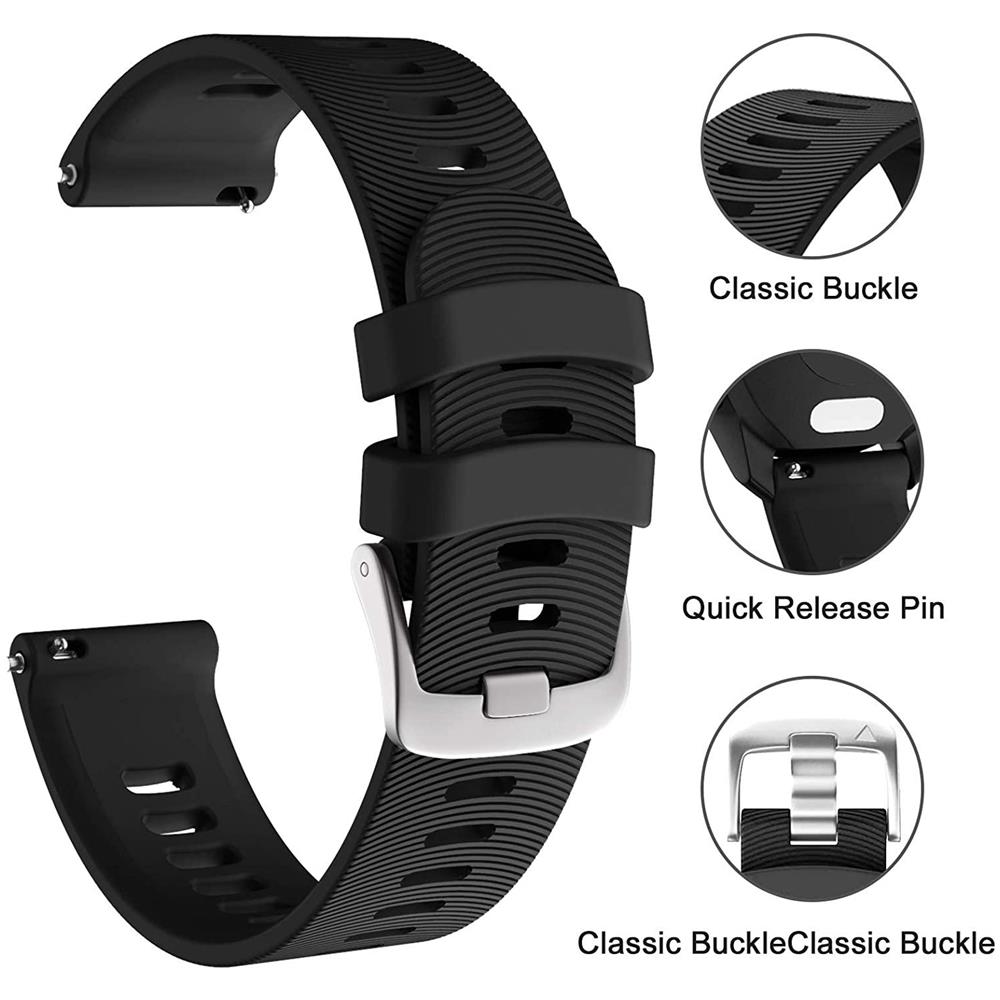 Compatibile Con Garmin Forerunner 245/245m Braccialetto In Silicone Nero - Foto 2