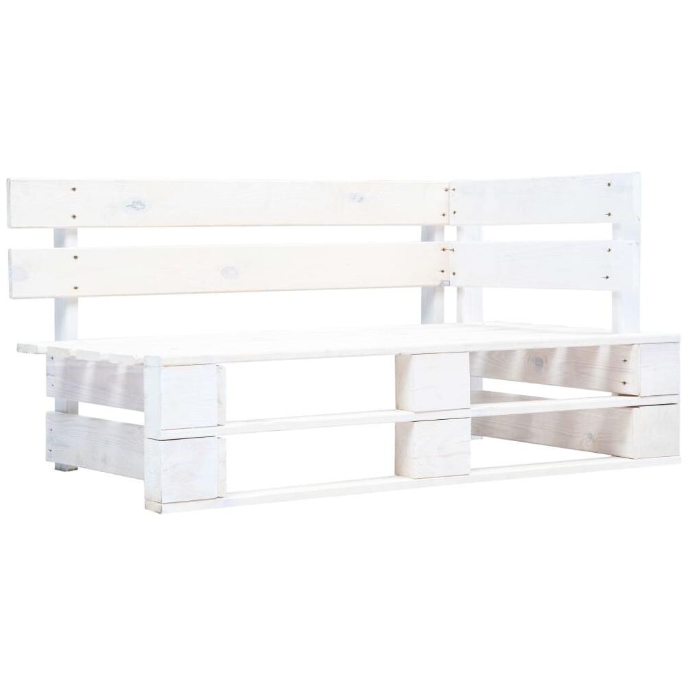Set di Divani su Pallet 6pz e Cuscini in Pino Impregnato Bianco - Foto 2