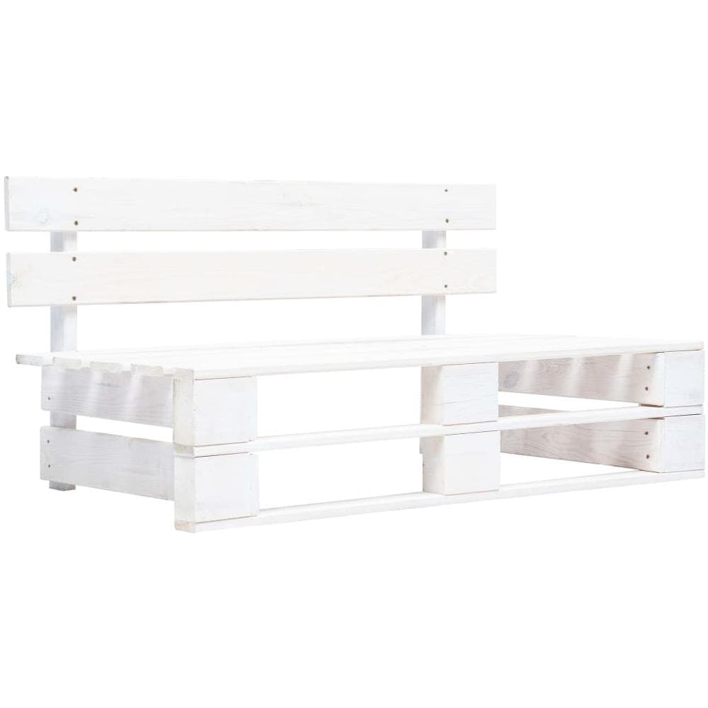Set di Divani su Pallet 6pz e Cuscini in Pino Impregnato Bianco - Foto 3