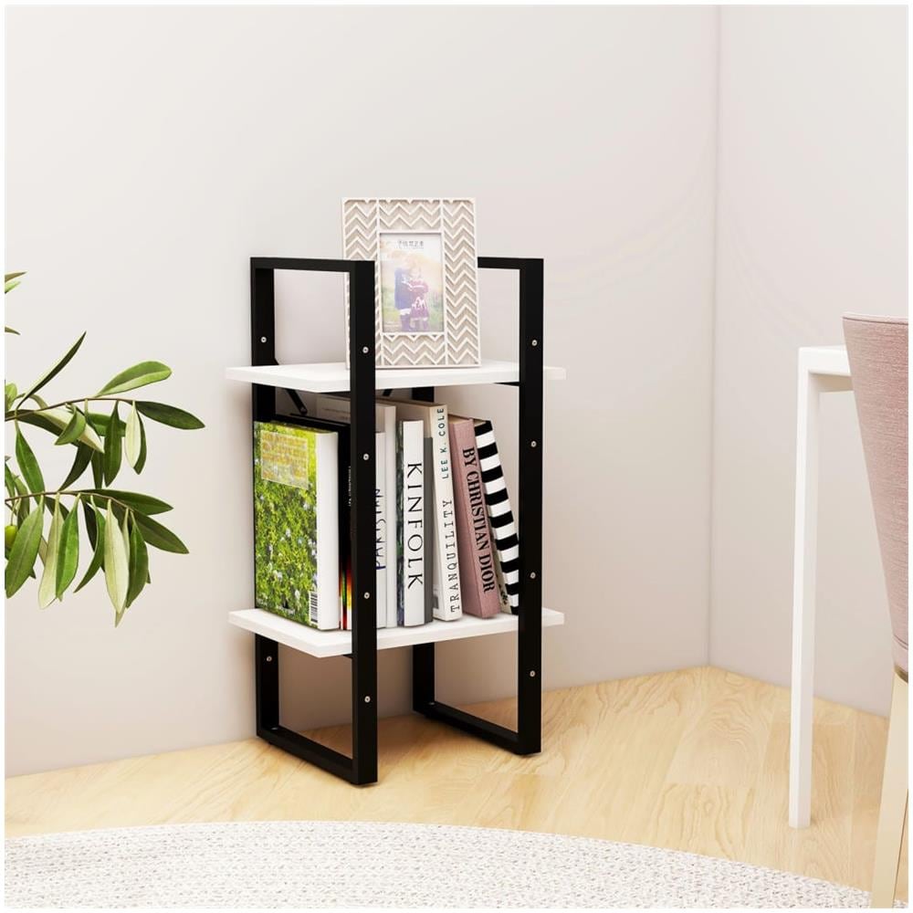 Libreria A 2 Ripiani Bianca 40x30x70 Cm In Massello Di Pino - Foto 3