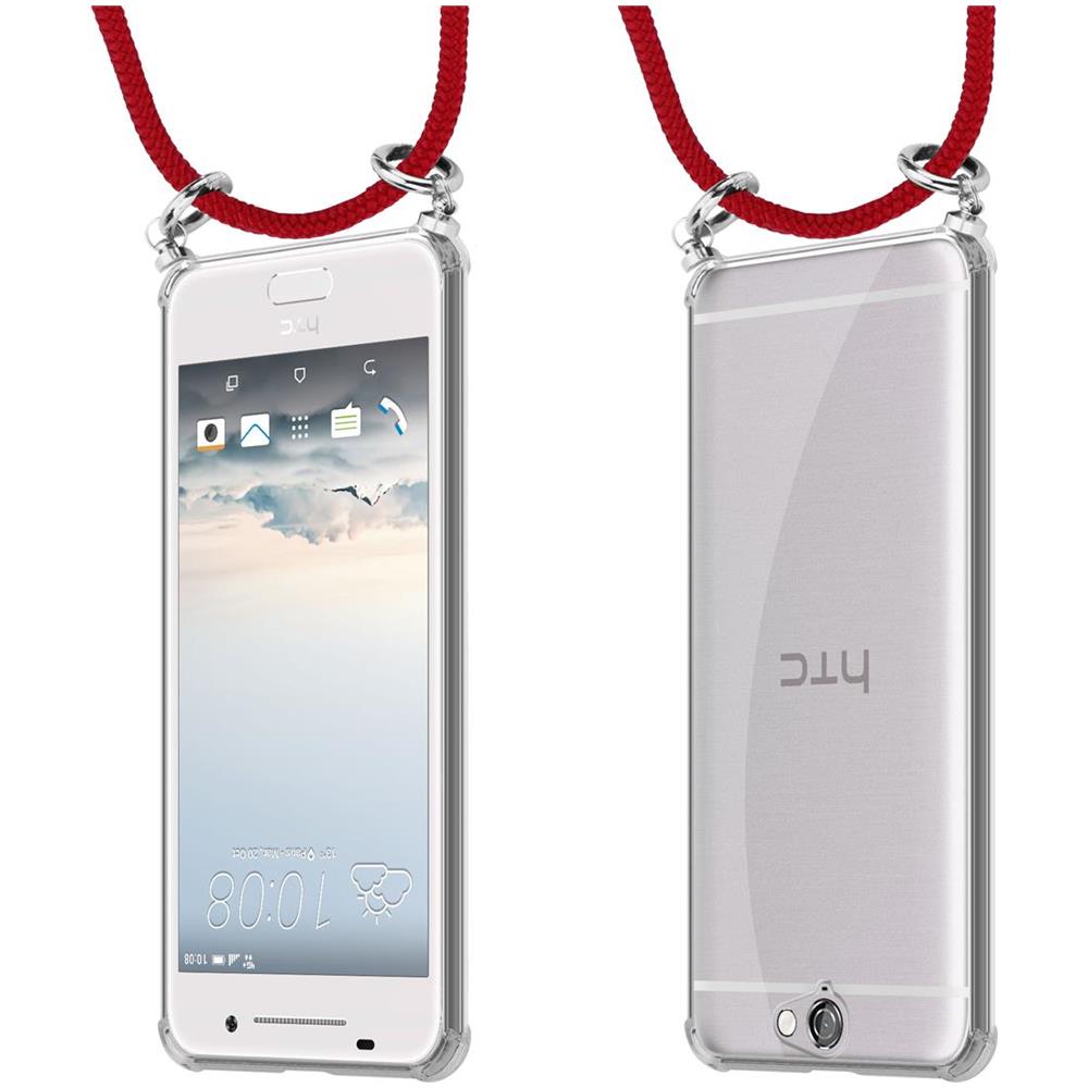 Catena Di Telefoni Cellulari Compatibile Con Htc One A9 In Rosso Rubino - Coperchio Protettivo In Silicone Con Anelli D'argento, Cinturino In Corda E Custodia Staccabile - Foto 8