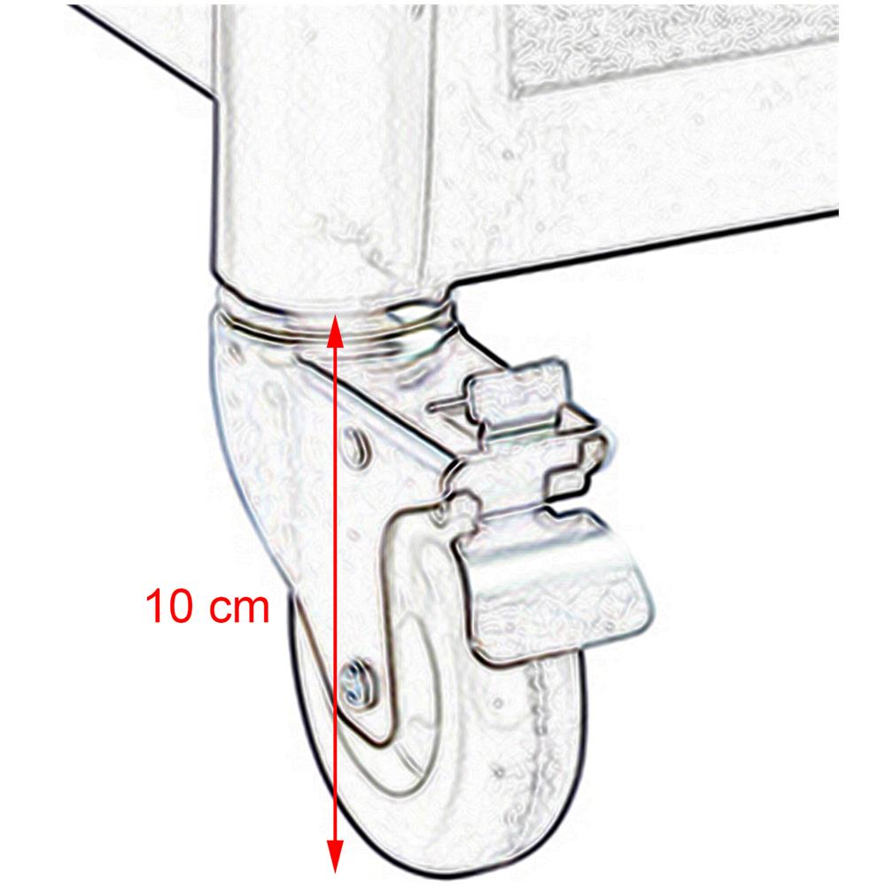 Scaffale Carrello Portautensili 3 Ripiani Officina Multiuso Ruote Portaoggetti - Foto 4