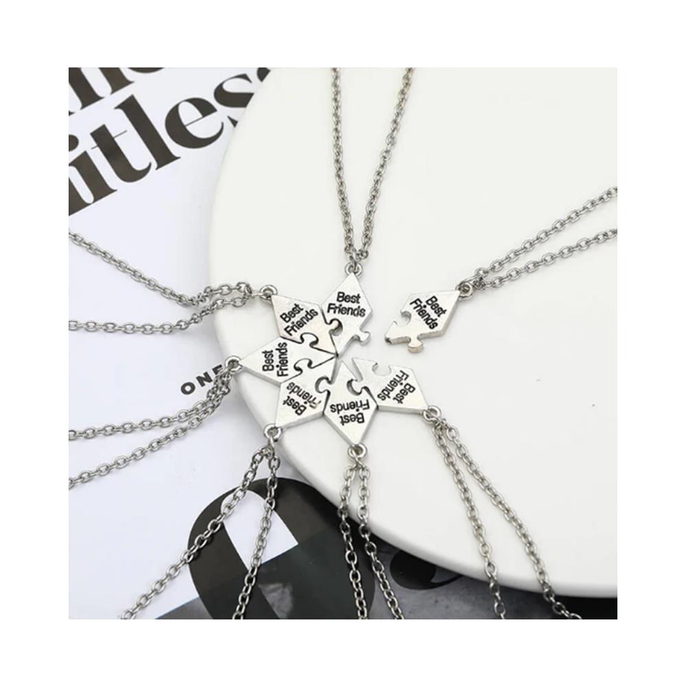 Collana Puzzle ""migliori Amici"" Confezione Da 7 Silver - Foto 2
