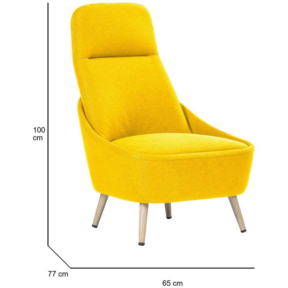 Sedia Da Ufficio Dunedin, Seduta Da Attesa Per Ufficio, Poltrona Ergonomica, 77x65h100 Cm, Giallo - Foto 2