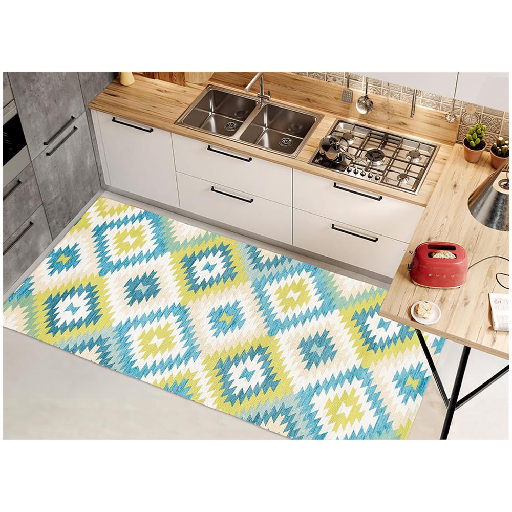 Tappeto Passatoia Cucina Corsia Retro Antiscivolo Disegno Avana Colore Oasi By Suardi 55x190 Oasi - Foto 1