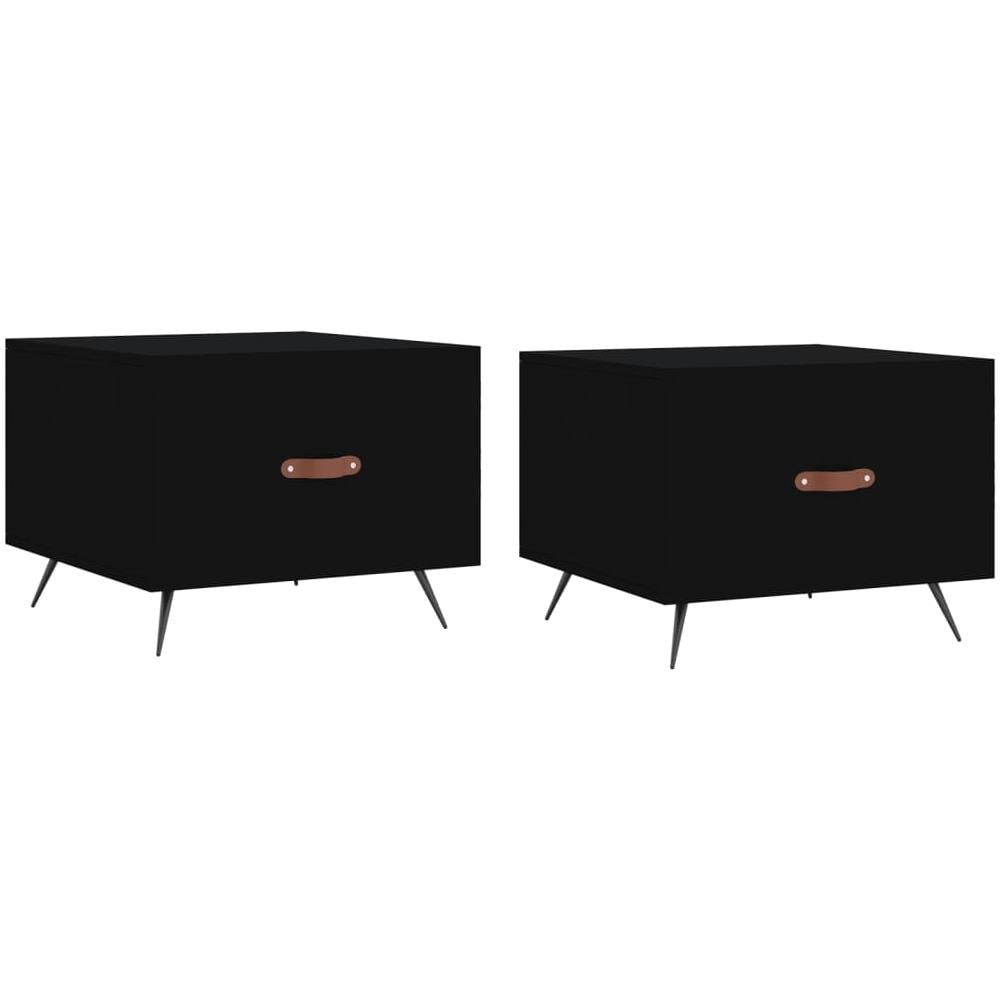Tavolini Da Salotto 2 Pz Neri 50x50x40 Cm In Legno Multistrato - Foto 2