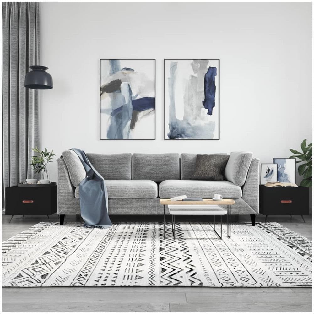 Tavolini Da Salotto 2 Pz Neri 50x50x40 Cm In Legno Multistrato - Foto 1