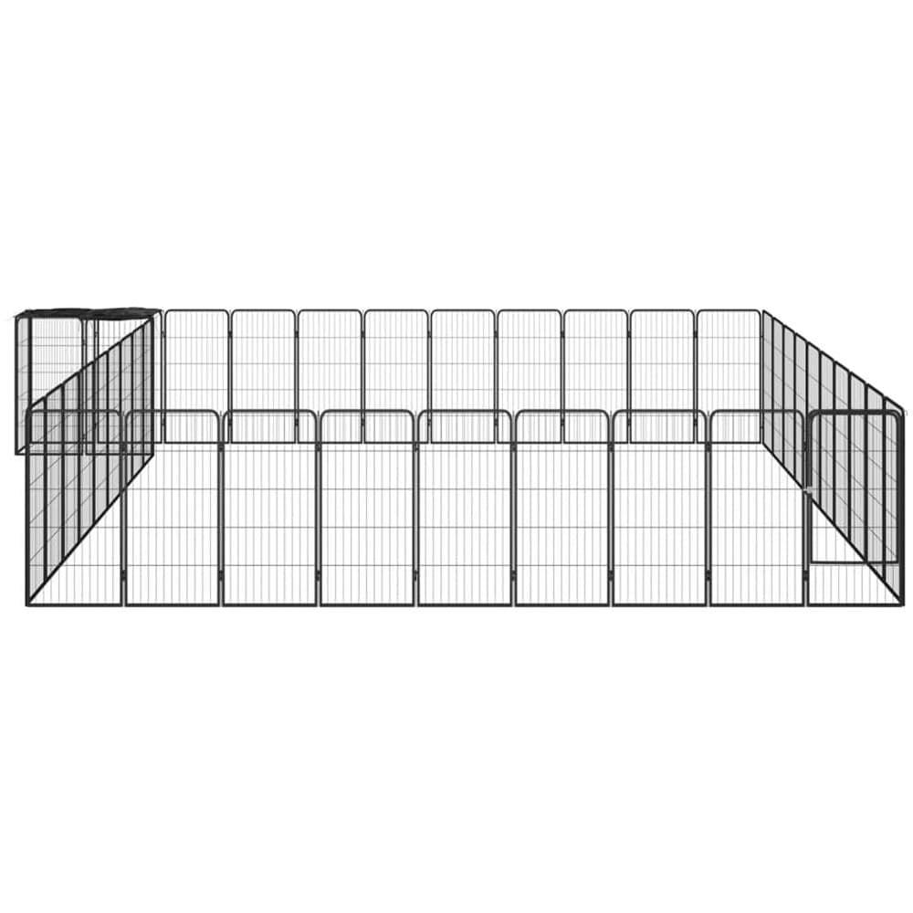 Box Cani 42 Pannelli Nero 50x100 Cm Acciaio Verniciato Polvere - Foto 2