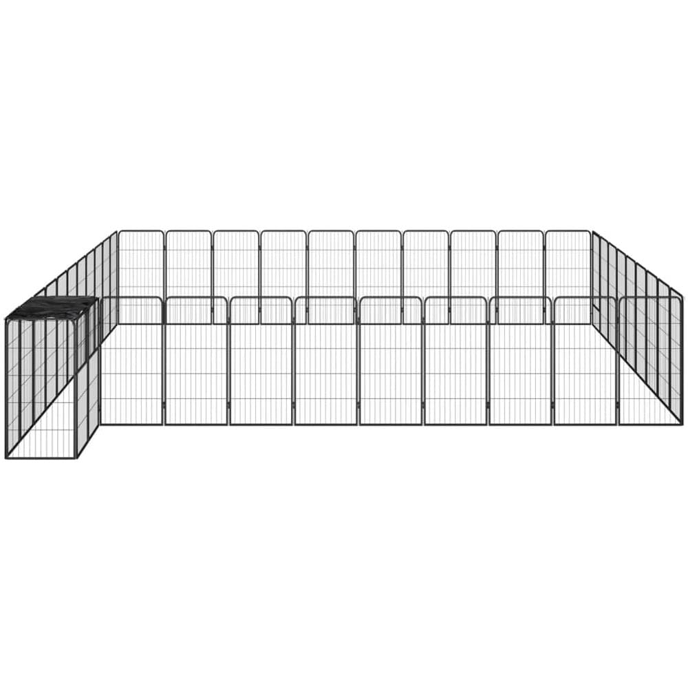 Box Cani 42 Pannelli Nero 50x100 Cm Acciaio Verniciato Polvere - Foto 3
