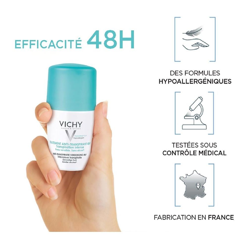 Anti-traspirante Efficace 48h Sudorazione Intensa 2x50ml Deodorante Roll-on Pelle Sensibile - Foto 1