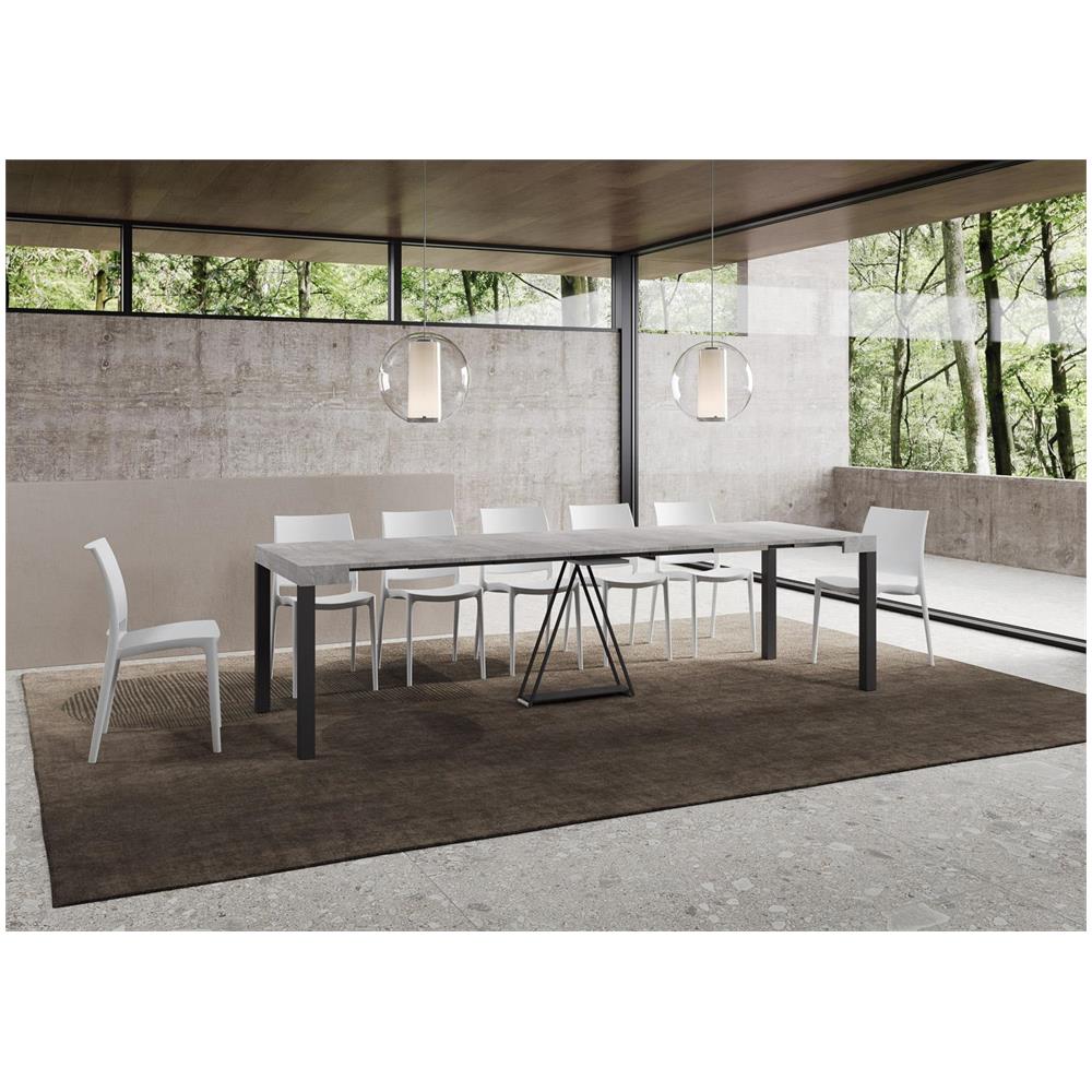 Consolle allungabile 90x40/300 cm Tiris cemento telaio antracite - Foto 4