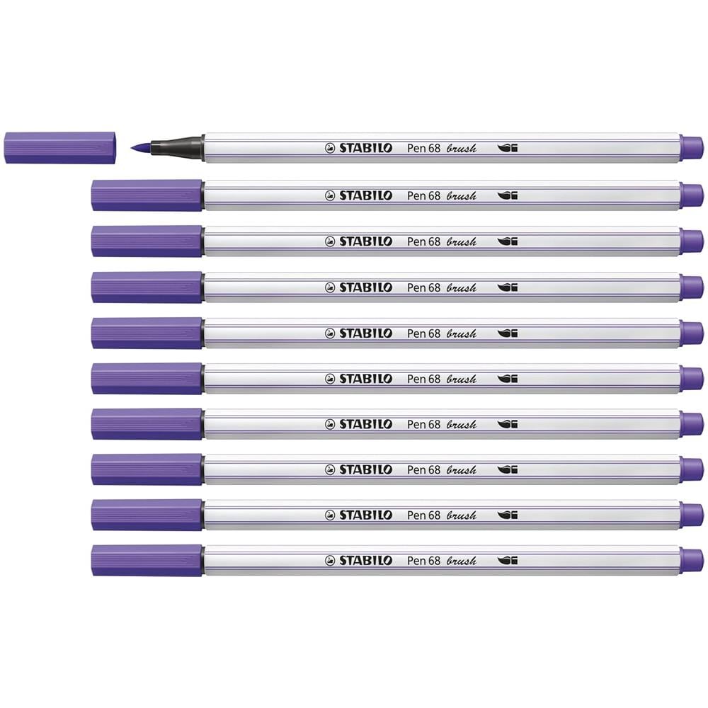 Pen 68 brush - Pennarello Premium con punta a pennello - Confezione da 10 - Viola - Foto 1