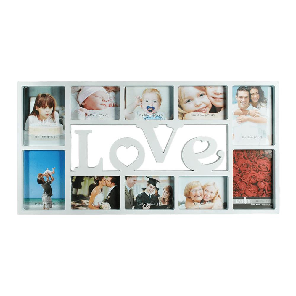 Cornice Portafoto 10 Posti Love 73x37cm Album Fotografie Poster Arredo Casa Home - Foto 1