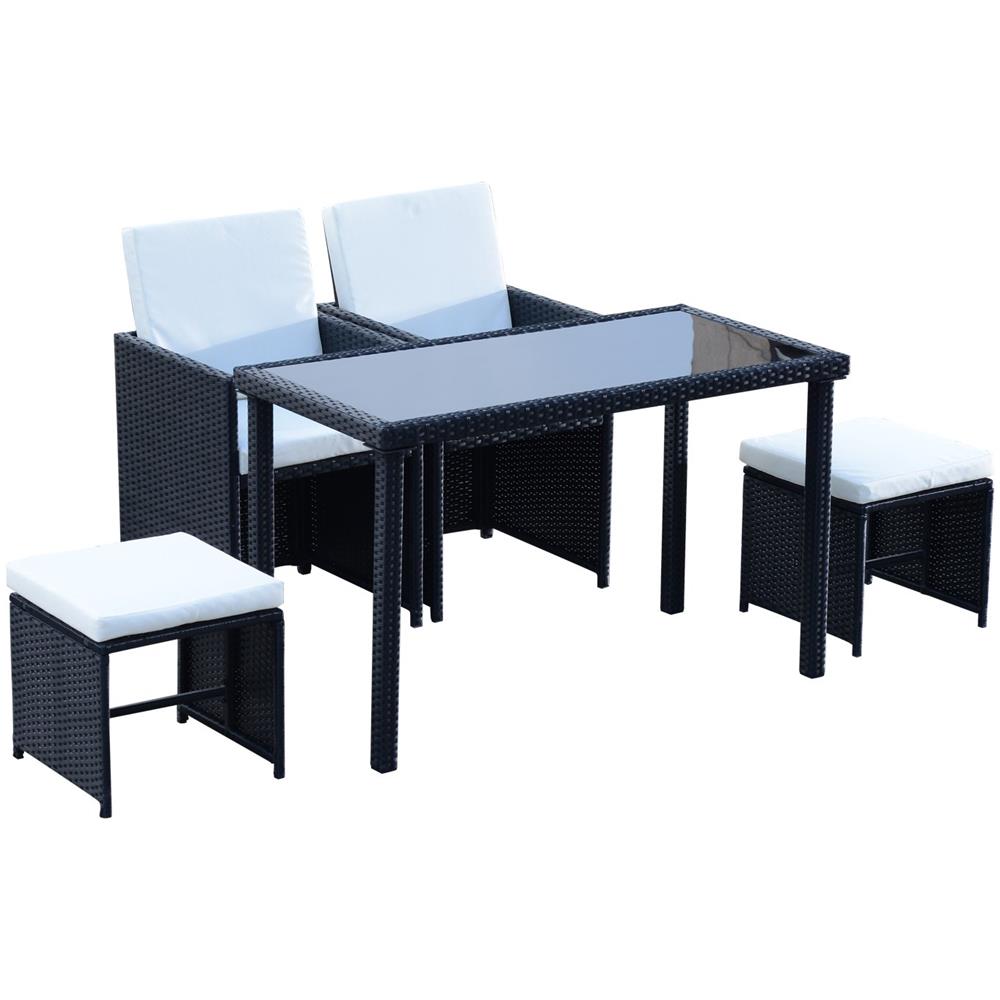 Outsunny set mobili da giardino 5pz in rattan da esterno tavolo 2 ... Mobili per esterno in rattan