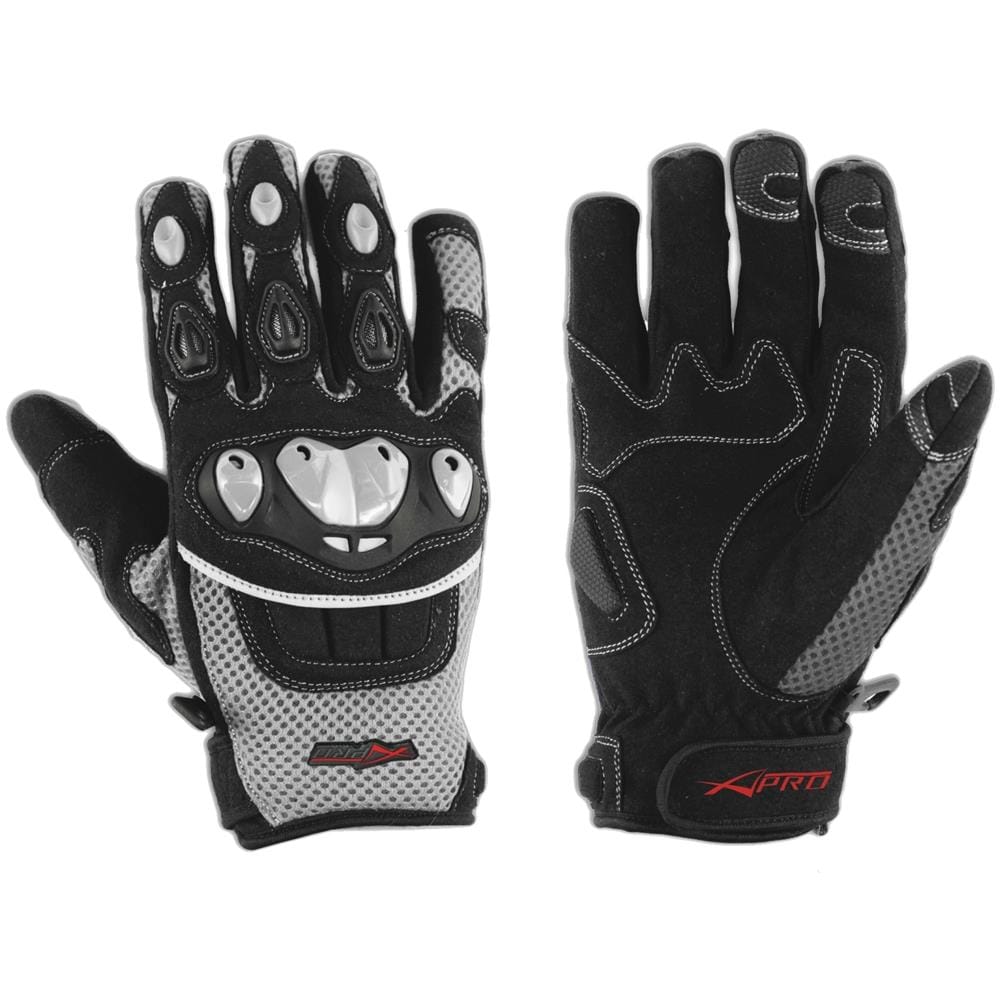 Guanto Tessuto Moto Protezione Nocche Estivo Tessuto Mesh Traforato Grigio L - Foto 1