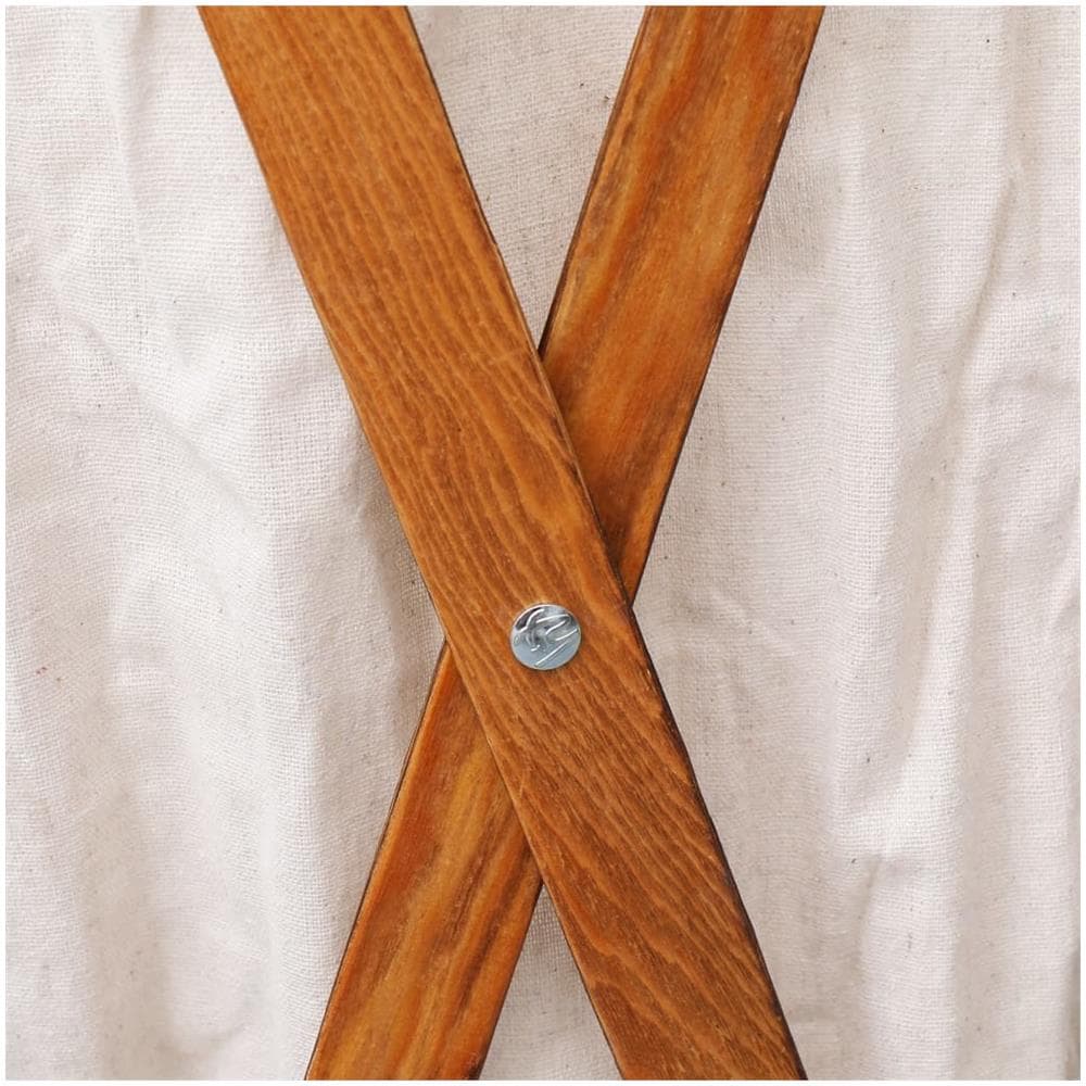 Cesto Della Biancheria Pieghevole Crema Legno E Tessuto - Foto 2