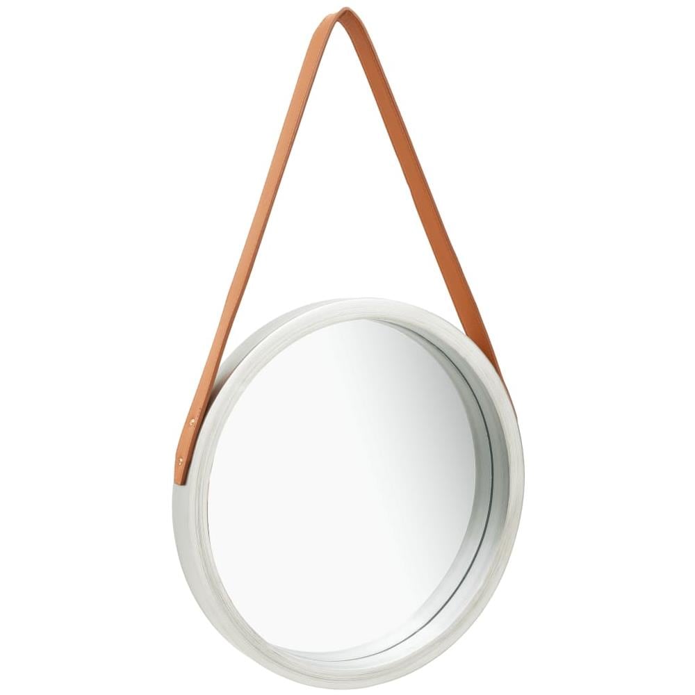 Specchio Da Parete Con Cinghia 40 Cm Argento - Foto 1