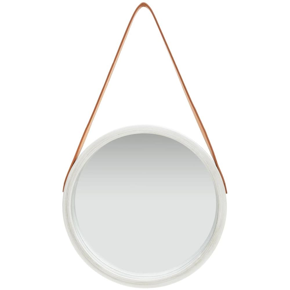 Specchio Da Parete Con Cinghia 40 Cm Argento - Foto 2