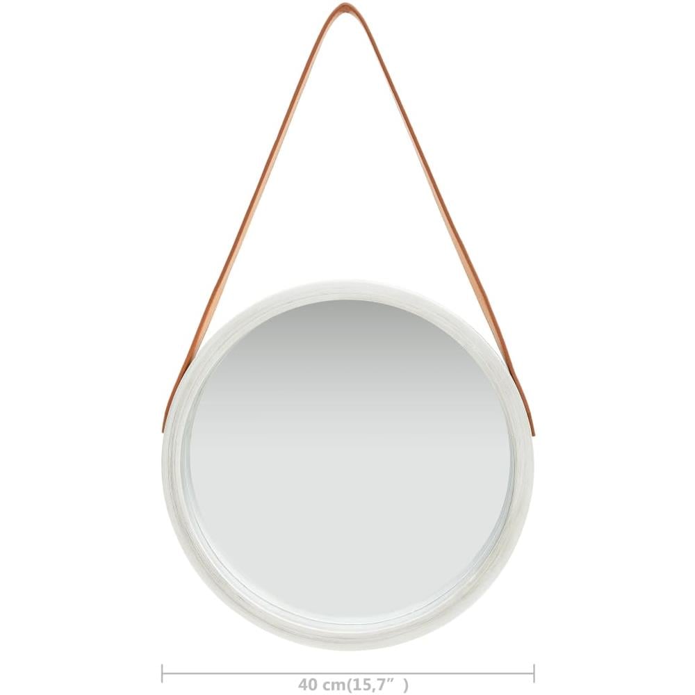 Specchio Da Parete Con Cinghia 40 Cm Argento - Foto 6
