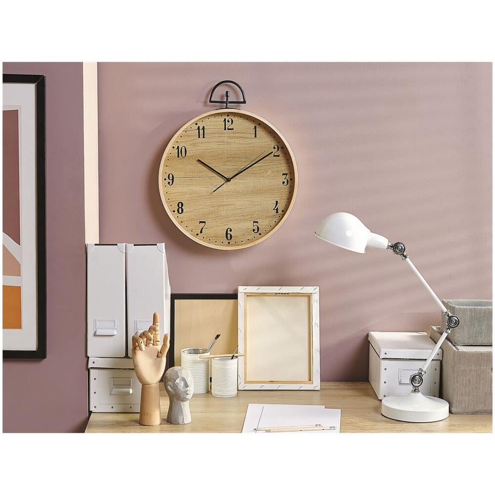Orologio Da Parete Ø 40 Cm In Legno Chiaro Opfikon - Foto 2