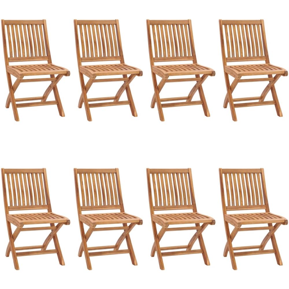 Sedie da Giardino Pieghevoli 8 pz in Legno Massello di Teak - Foto 1