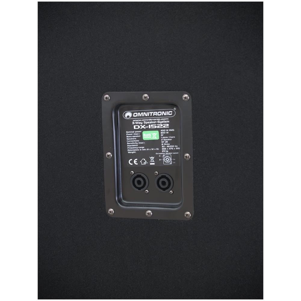 DX-1522, 38 cm, 400W, 800W, 30 - 18000 Hz, Nero, 19,5 kg - Foto 4