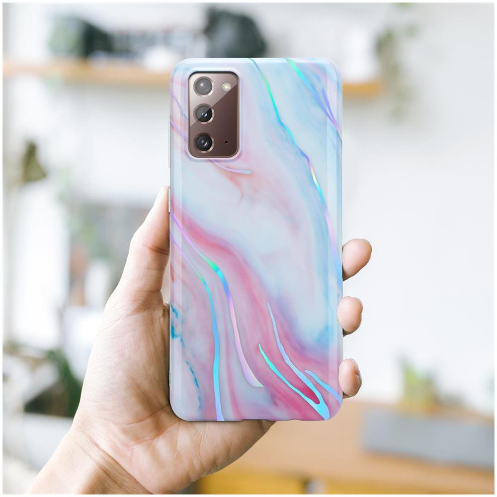 Custodia Compatibile Con Samsung Galaxy Note 20 In Marmo Rosa Bianco No. 15 - Coperchio Protettivo In Silicone Tpu Con Motivo A Mosaico - Foto 7