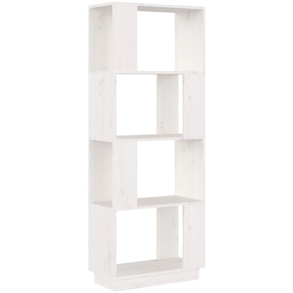 Libreria / divisorio Bianco 51x25x132 Cm Legno Massello Di Pino - Foto 2