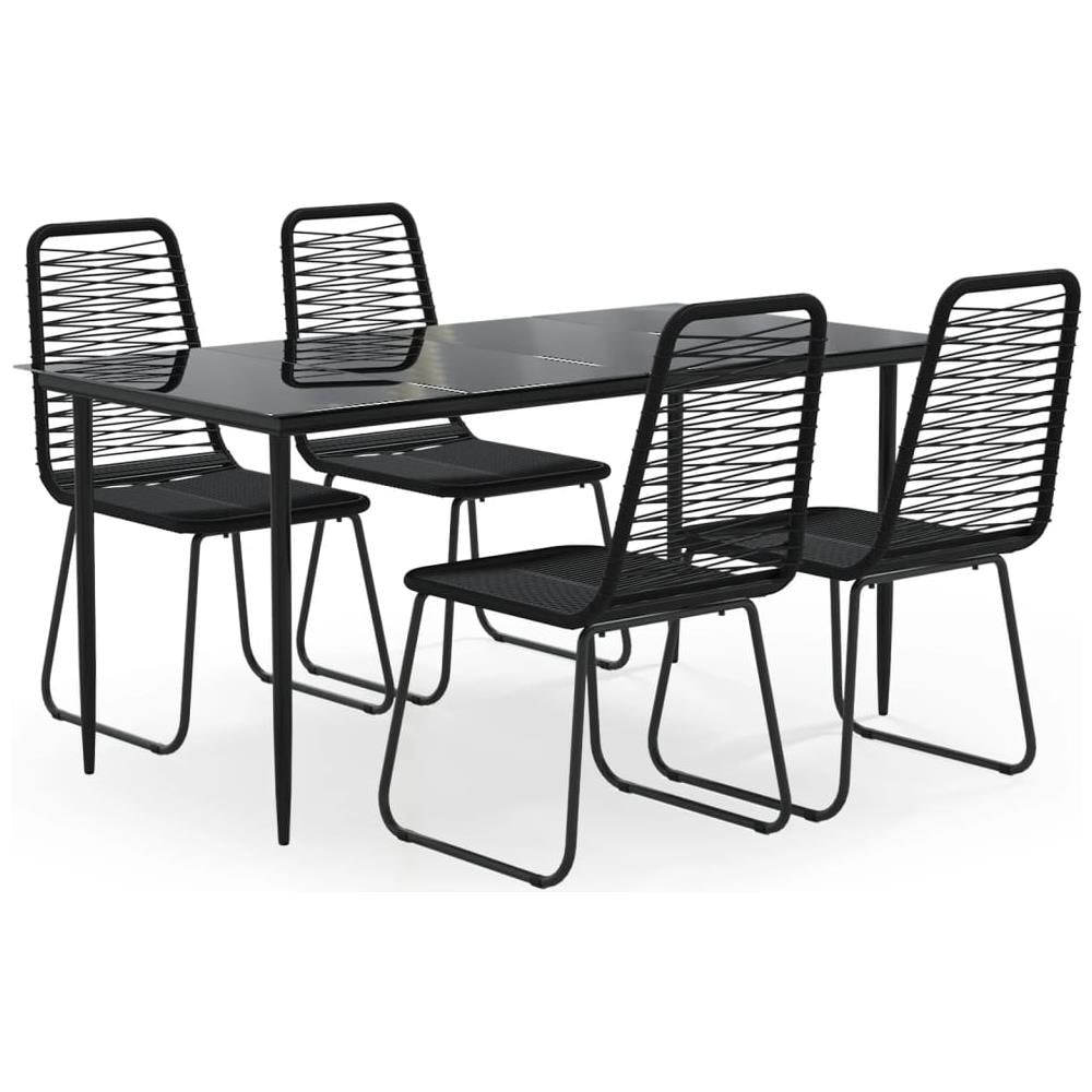 Set Da Pranzo Da Giardino 5 Pz Nero - Foto 2