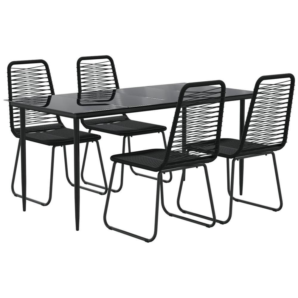 Set Da Pranzo Da Giardino 5 Pz Nero - Foto 3