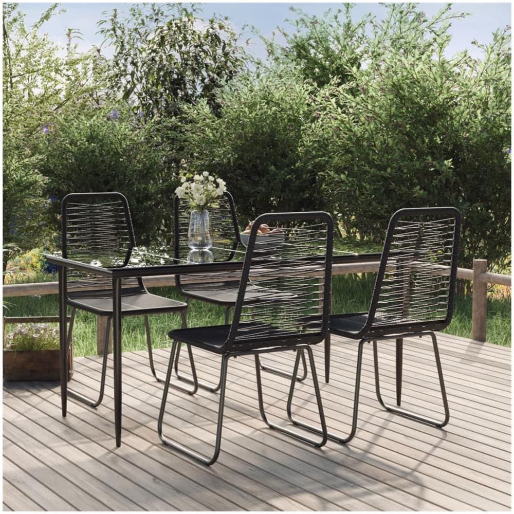 Set Da Pranzo Da Giardino 5 Pz Nero - Foto 1