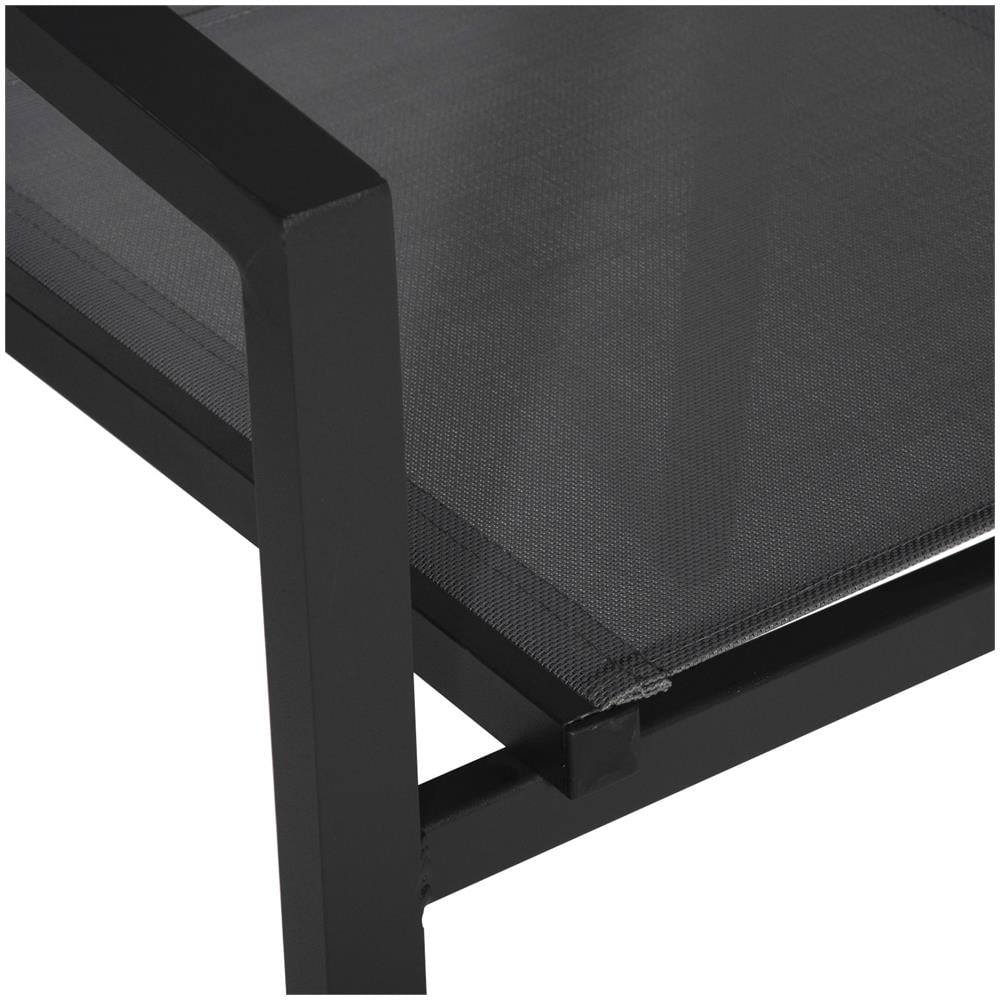 Set Di 4 Sedie In Alluminio Antracite - Textilene Grigio - Foto 2