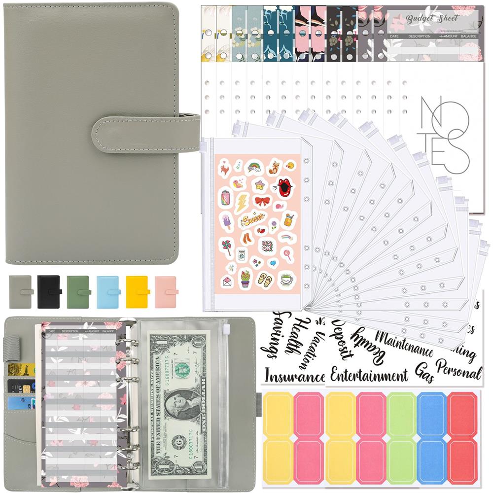 Raccoglitore Ad Anelli A6 Con Pianificatore Di Budget Per Fogli Di Bilancio Grey - Foto 1